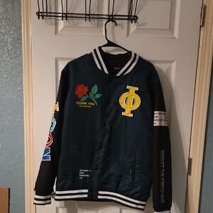 ICON Black and Dark Green Varsity Jacket